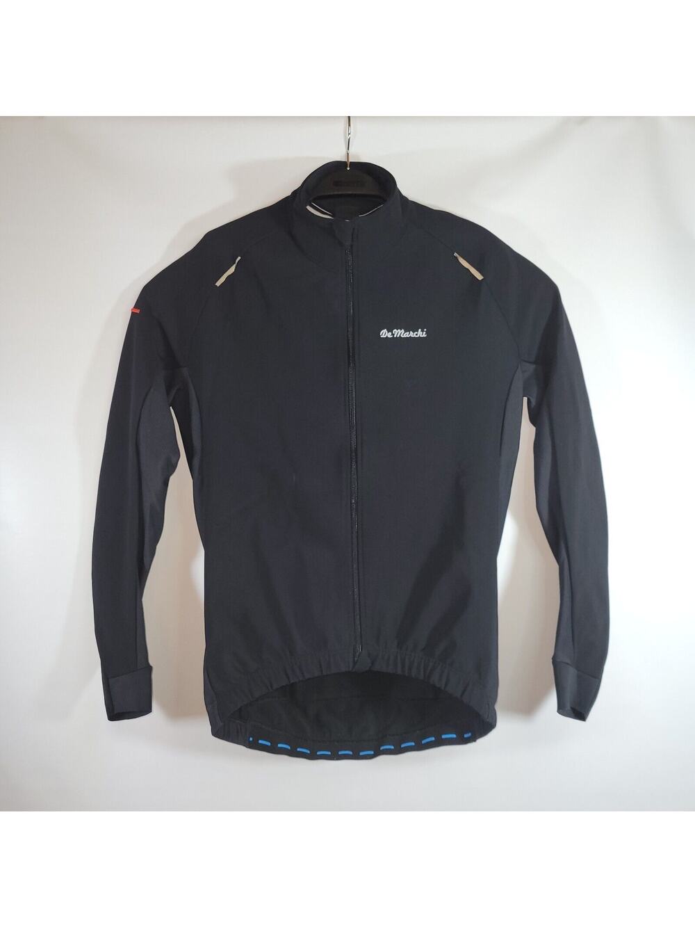 DE MARCHI BLACK CYCLING RIDING FULL ZIP JERSEY JACKET SIZE LARGE MADE IN ITALY